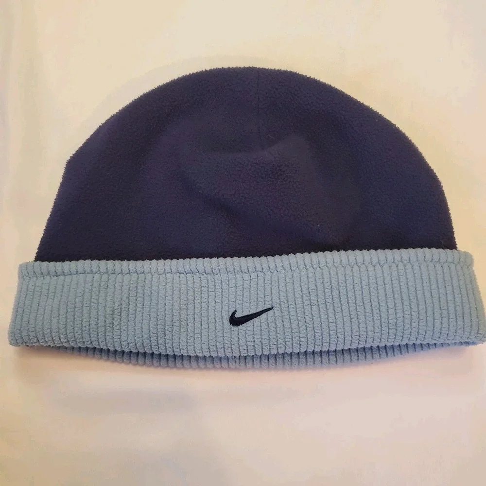 Nike‎ Youth Beanie Reversible Blue Cuff Swoosh Cap Hat